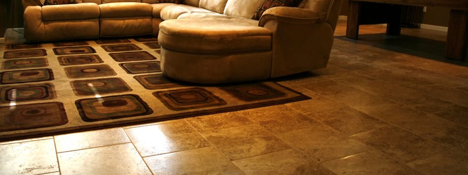 porcelain tile installed in living room
