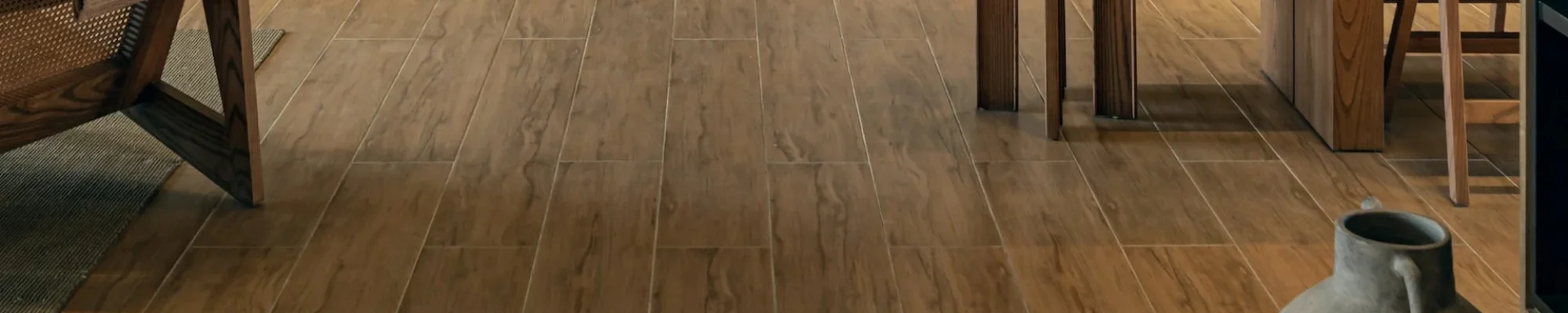 Luxury vinyl flooring in room